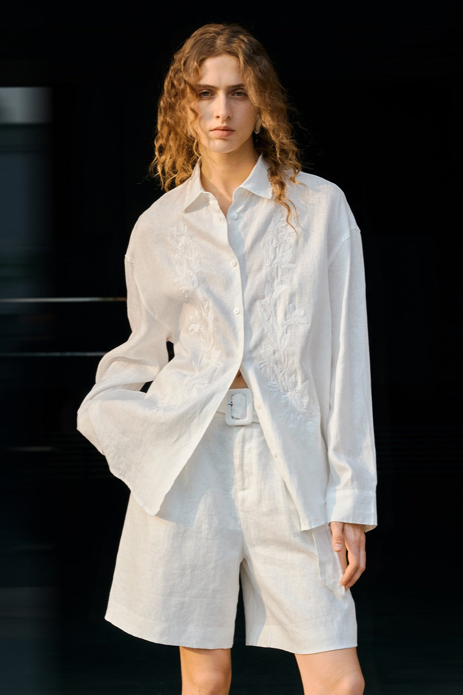 Linen Relaxed Belted Pants