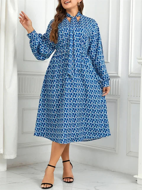 Wendy Elevated Plus Size Dress Elastic Waist Statement Occasion Edit