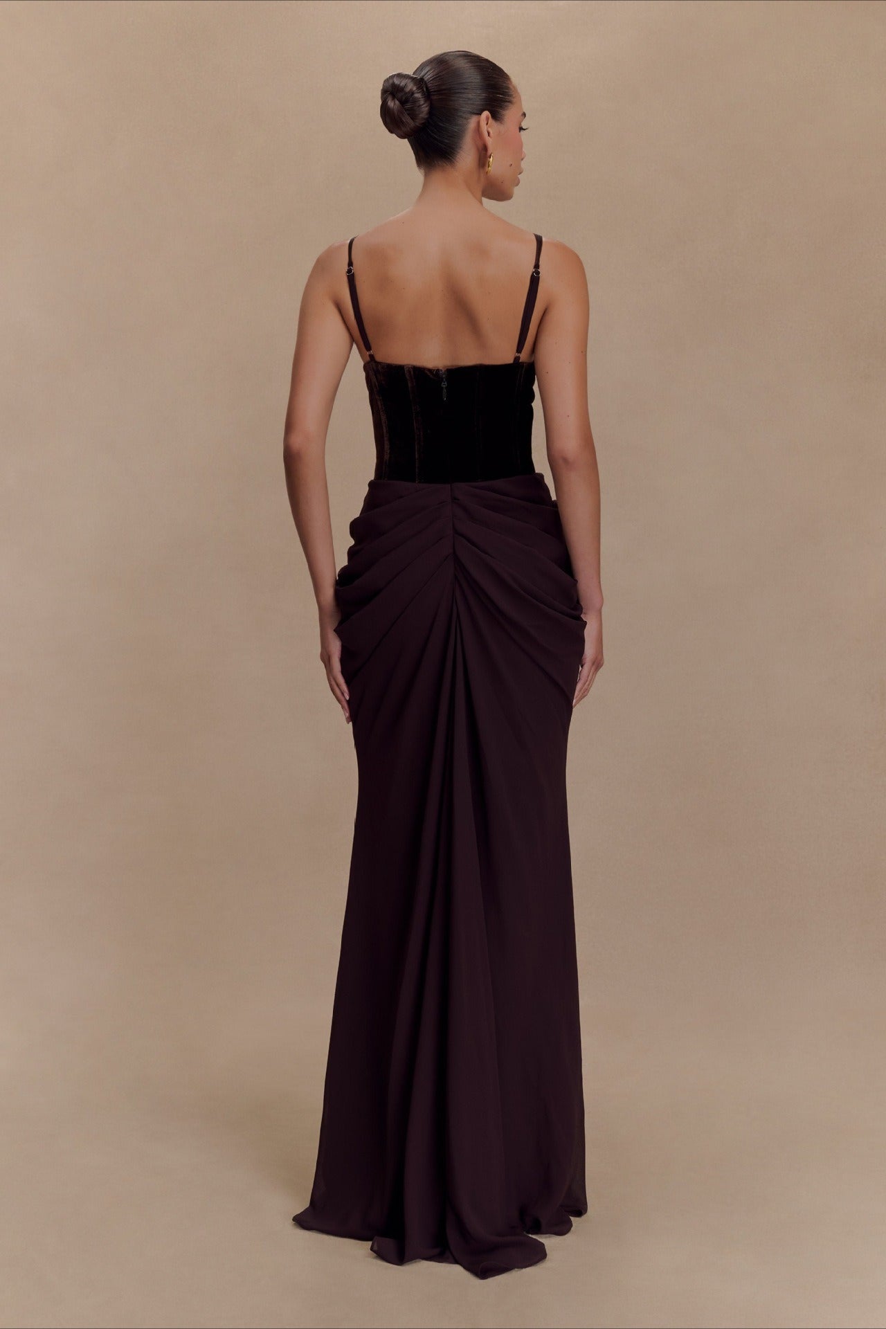 Spaghetti Strap Backless Mesh Paneled Party Dress