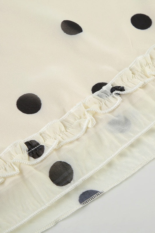 Ruffled Polka Dot ALine Midi Skirt