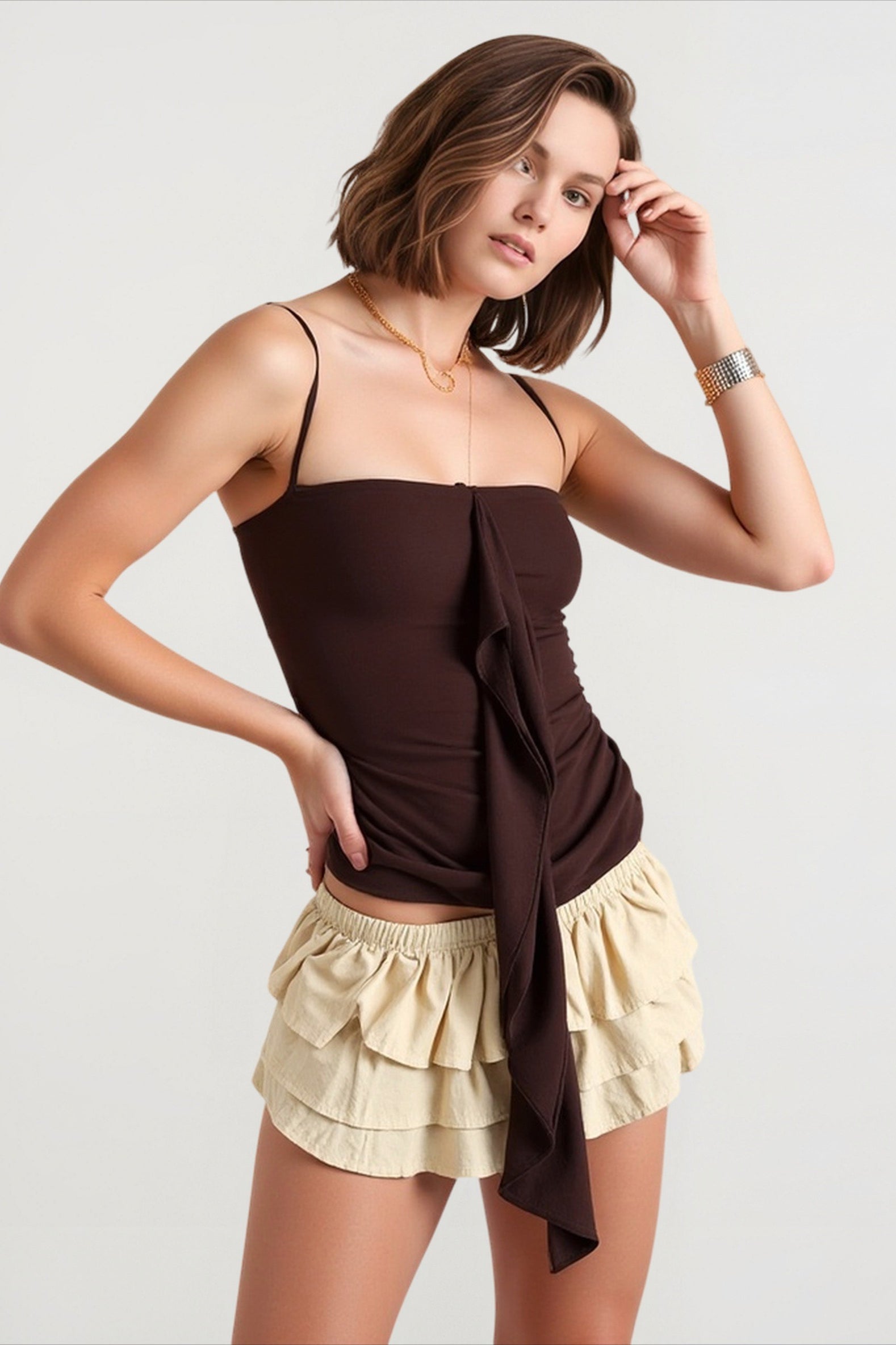 Slim fit panel tie cami top