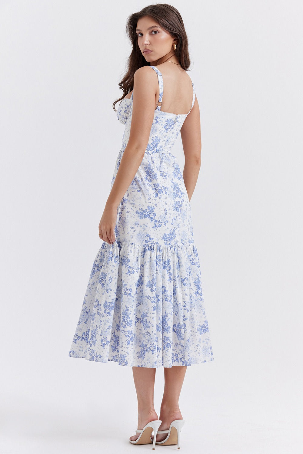 Bardot Flounce Hem Ditsy Floral Slip Dress