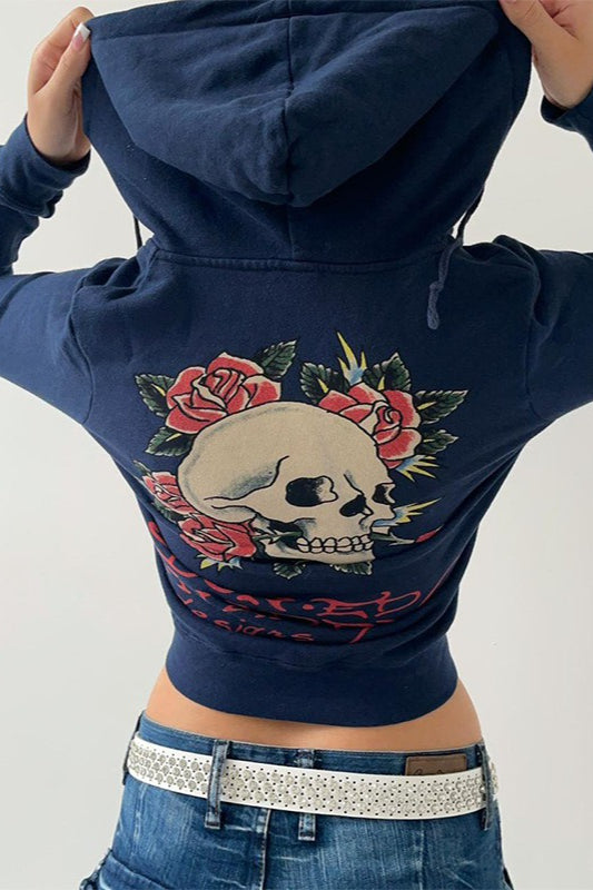 Vintage Slim Fit Hooded ZipUp Hoodie