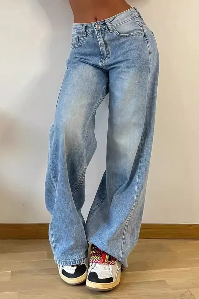 Retro High Waist WideLeg Jeans