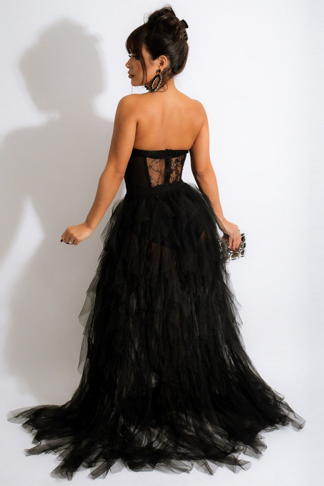 Sheer Lace Bustier Dress 2