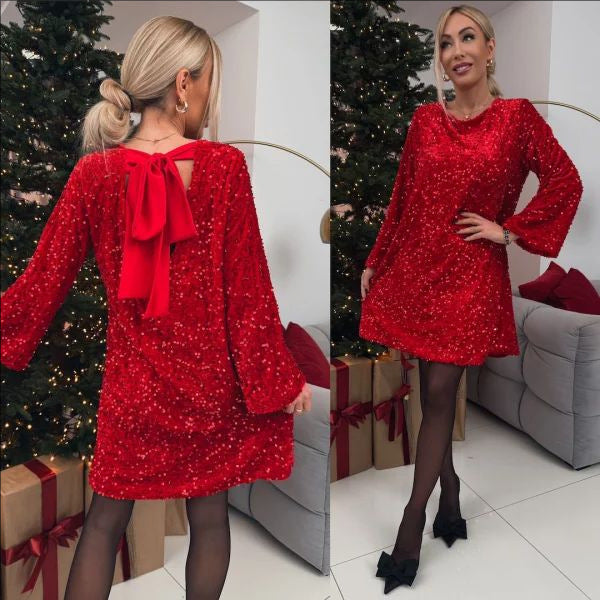 Micaela Aesthetic Glitter Dress Chic Silhouette Collection