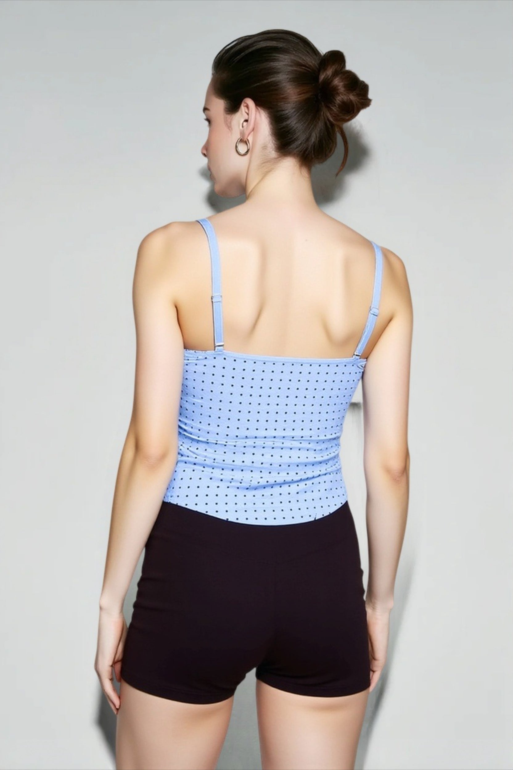 Open back satin cami top