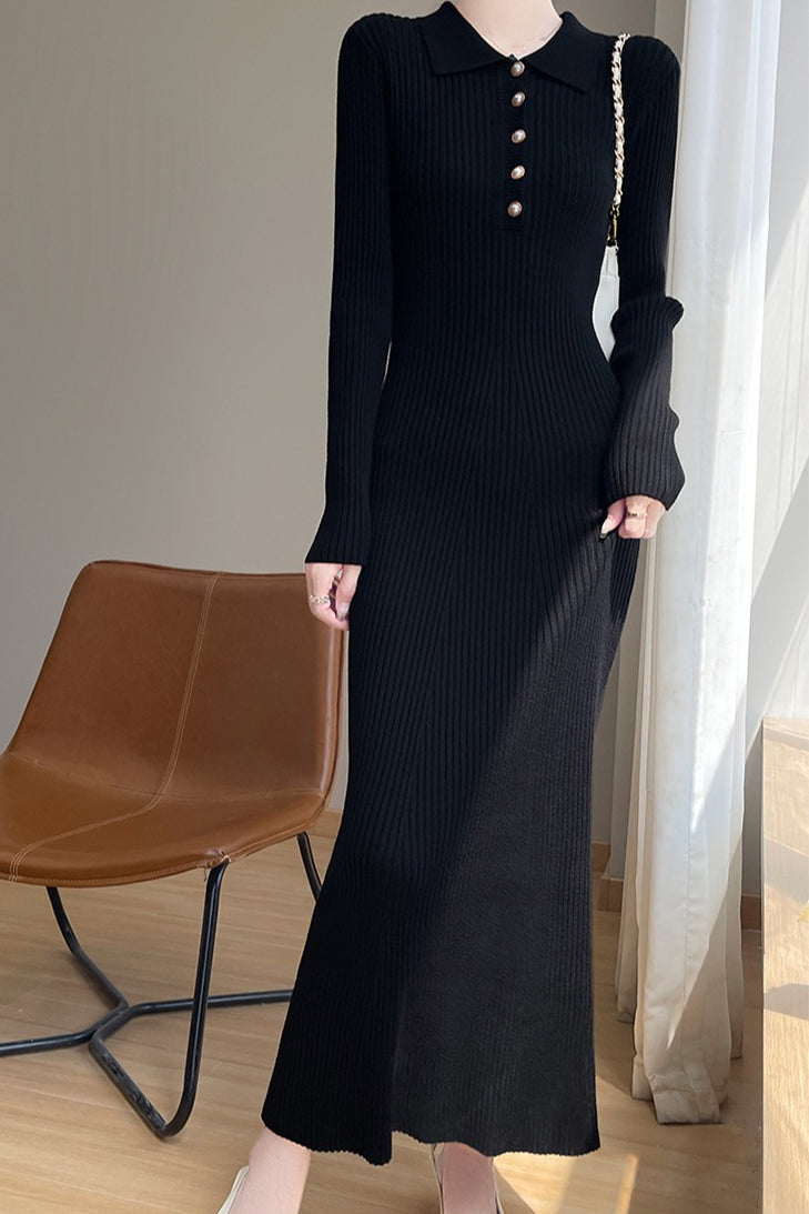 Collared Maxi Sweater Dress 10