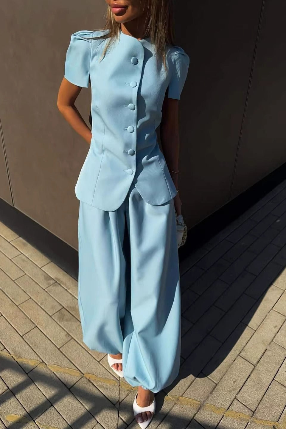 Elegant Jacket High Waist Two Piece Chic Work Set