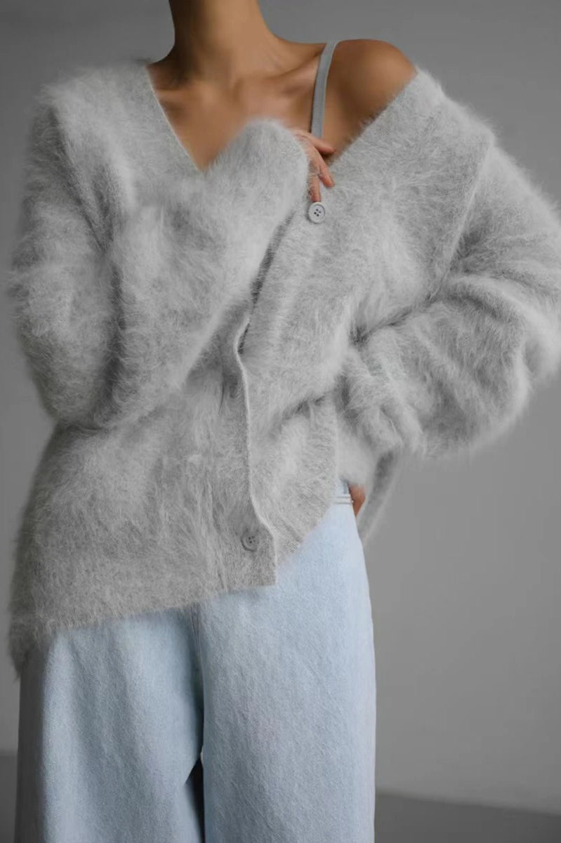 Oversized VNeck Knit Cardigan