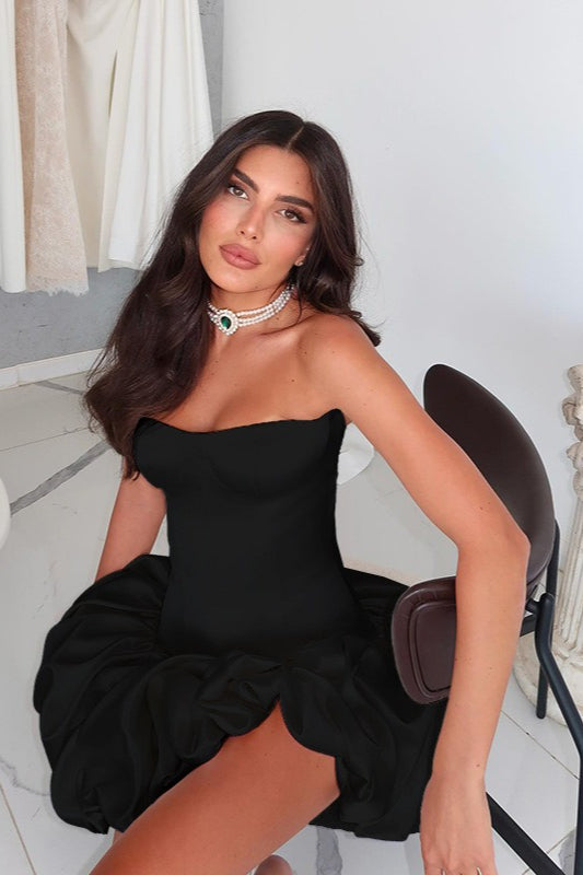 Strapless Ruched ALine Party Dress