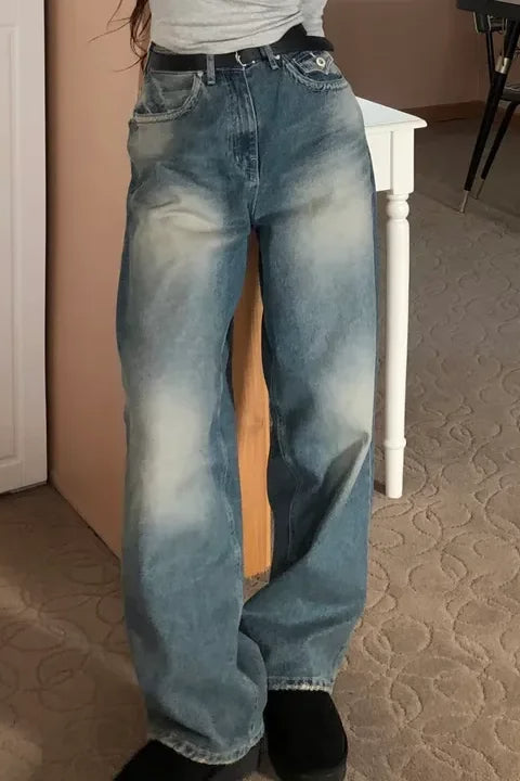 Retro High Waist WideLeg Jeans