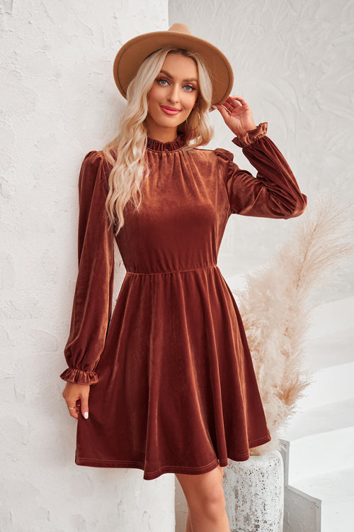 Can't Help But Love Velvet Long Sleeve Mini Dress - 3 Colors