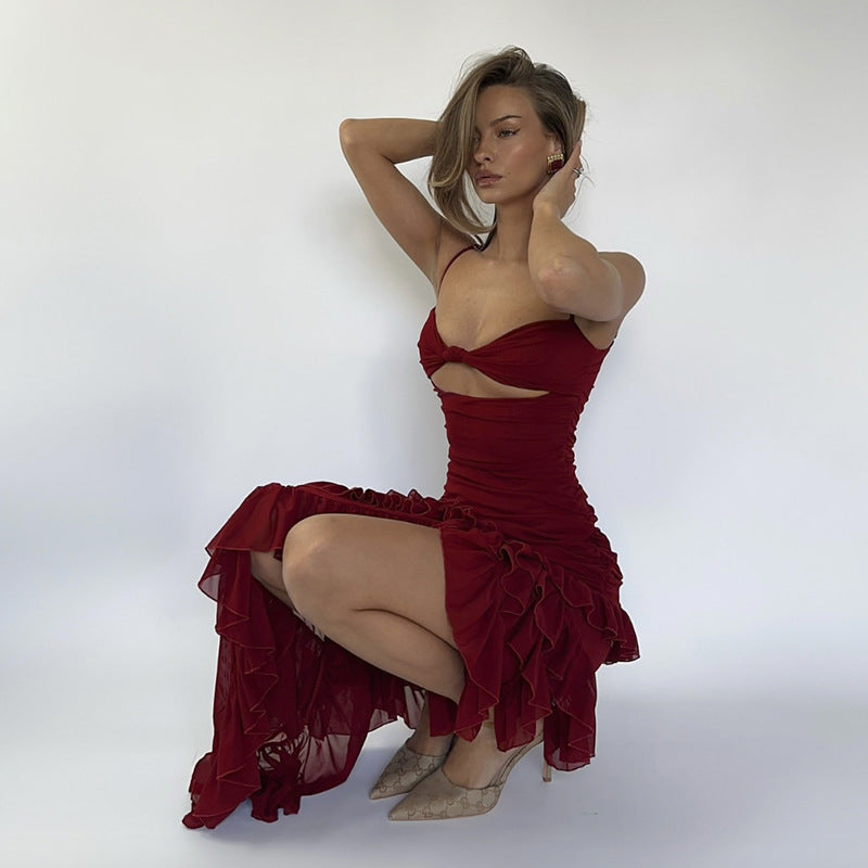 Ruffle Radiance Dress Red