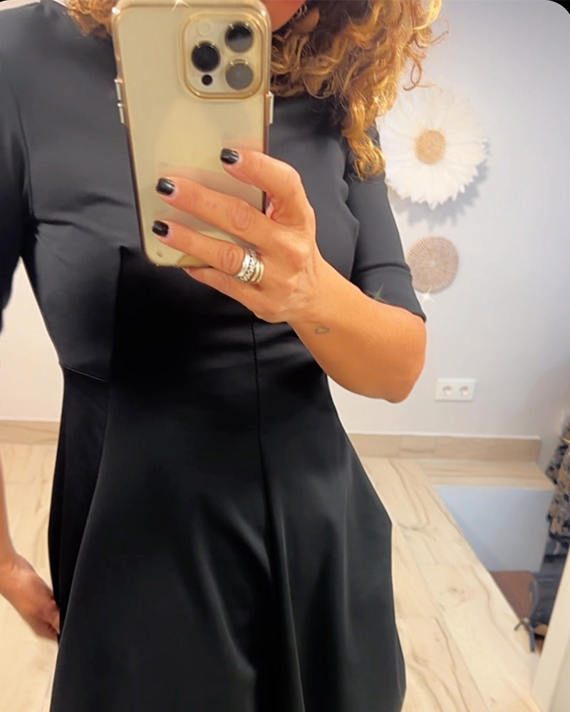 Elfrida Solid Color Dress with Pockets for Women Weekend Casual Style