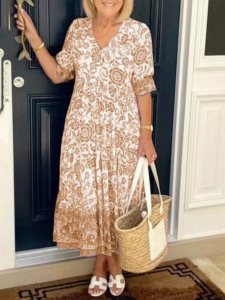 SUMMER V-NECK BOHEMIAN DRESS