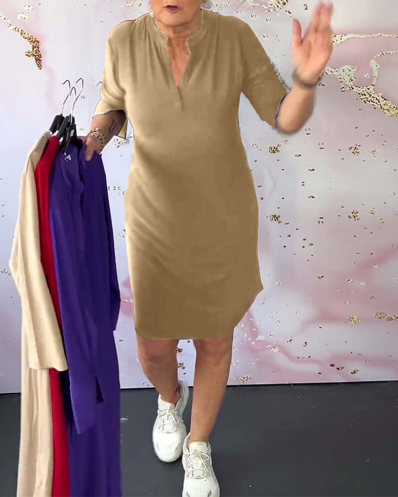 Leila Aesthetic V Neck Dress Statement Occasion Edit