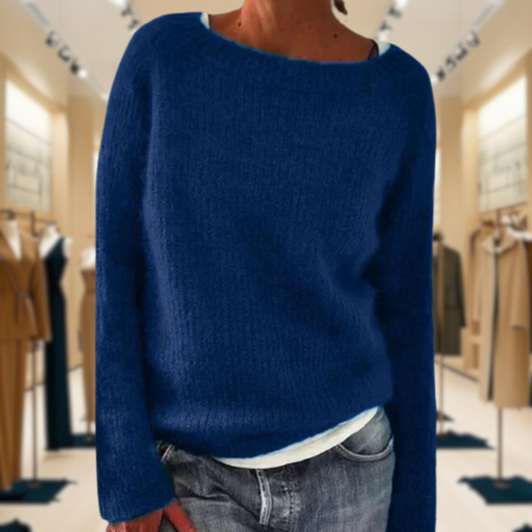Boat Neck Ribbed Knit Long Sleeve Sweater 4