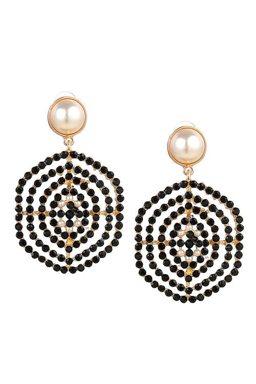 Rhinestone Hollow-out Earrings