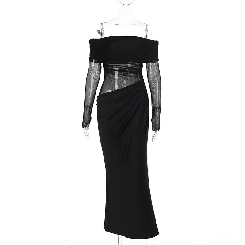Alisha Off Shoulder Dress Black