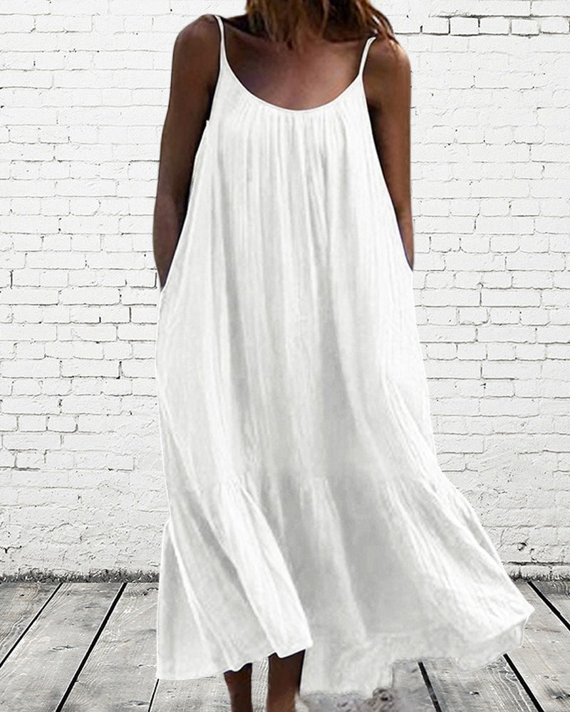 Fabiola Aesthetic Long White Summer Dress Designer Edit
