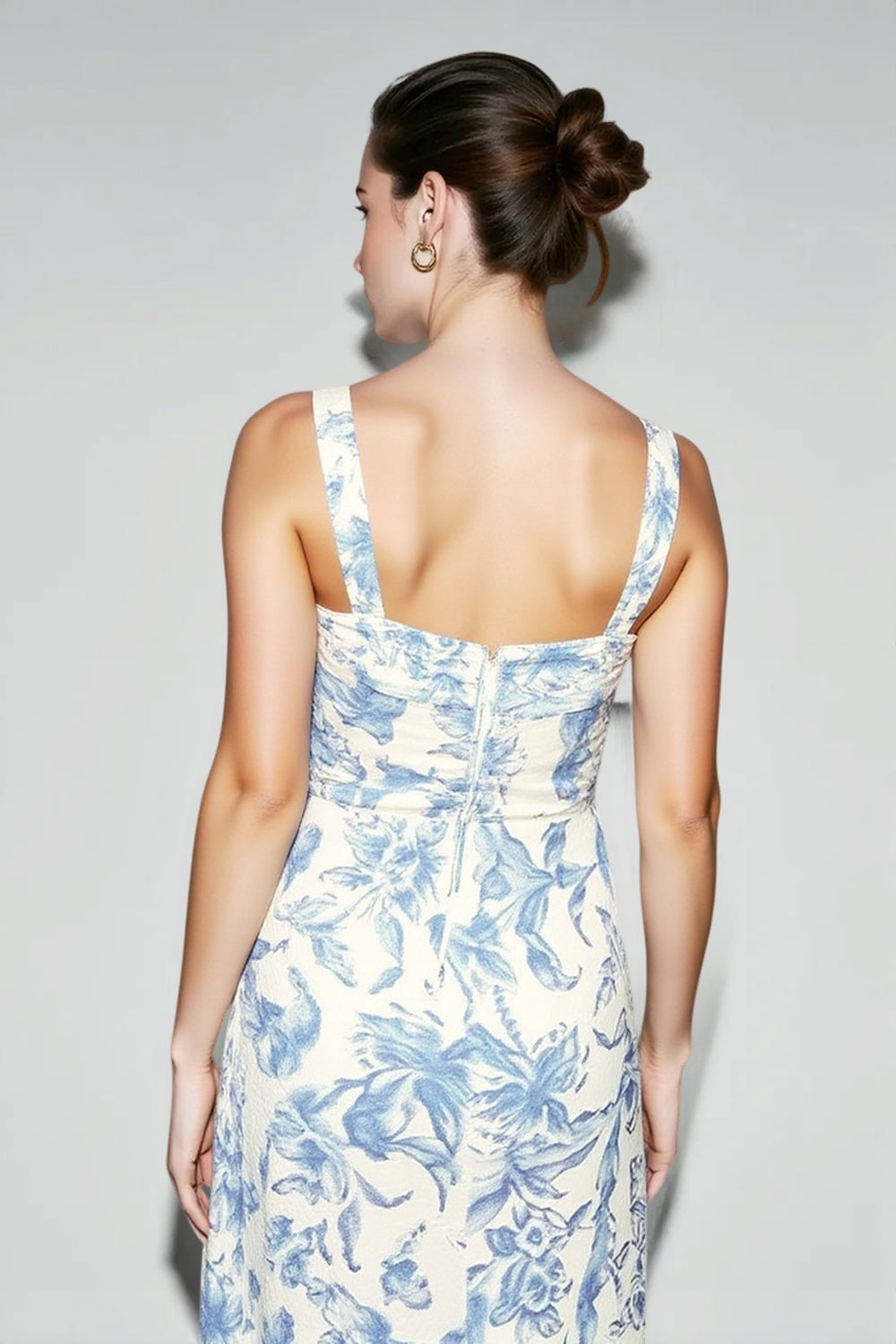 Vintage Print Slim Cami Vacation Dress