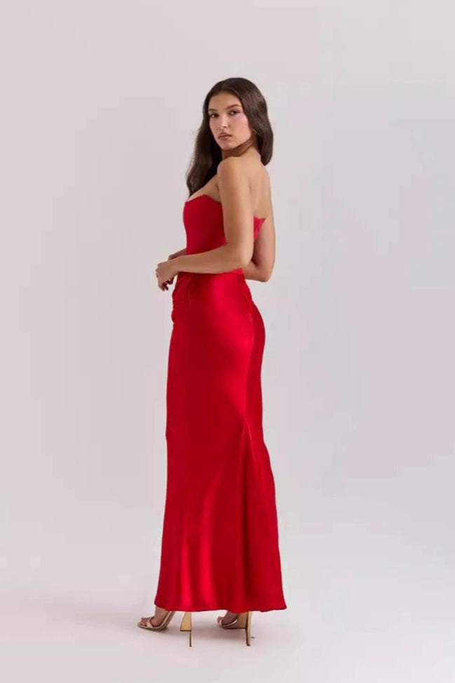 Strapless Backless Ruched Party Dress
