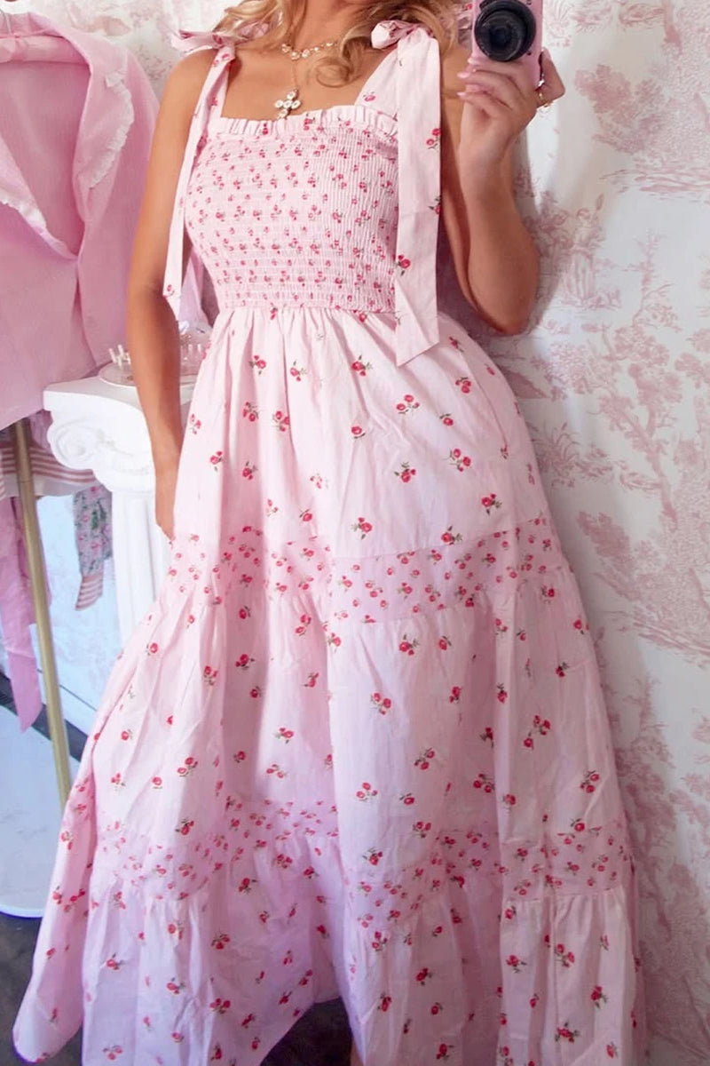 TieBack Maxi Floral Dress