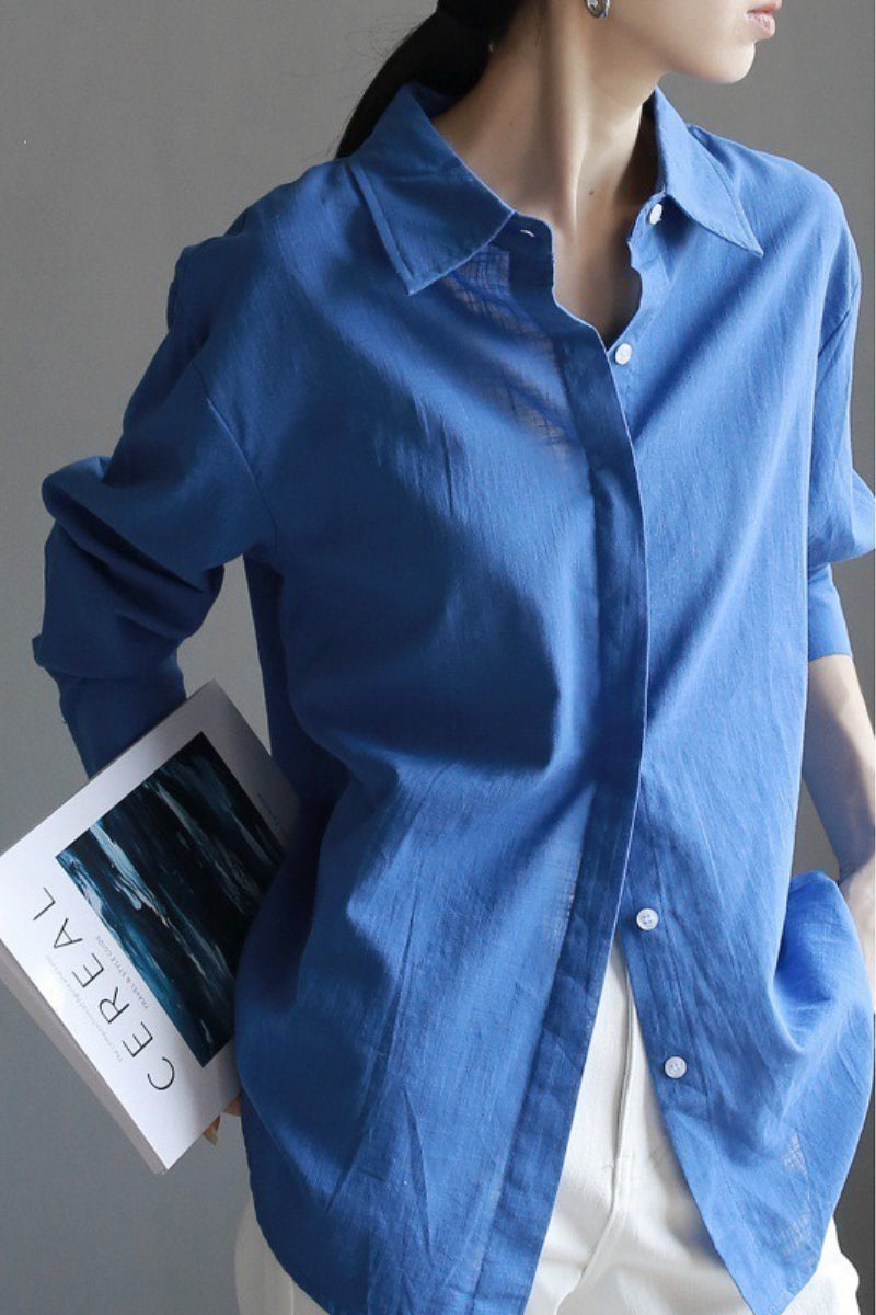 Pure Linen French Casual Blouse