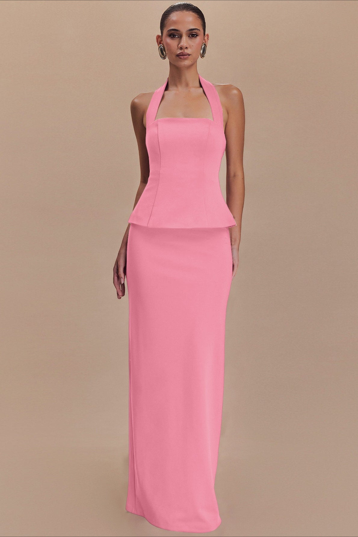 Halter Backless Maxi With Side Slit Dress 10