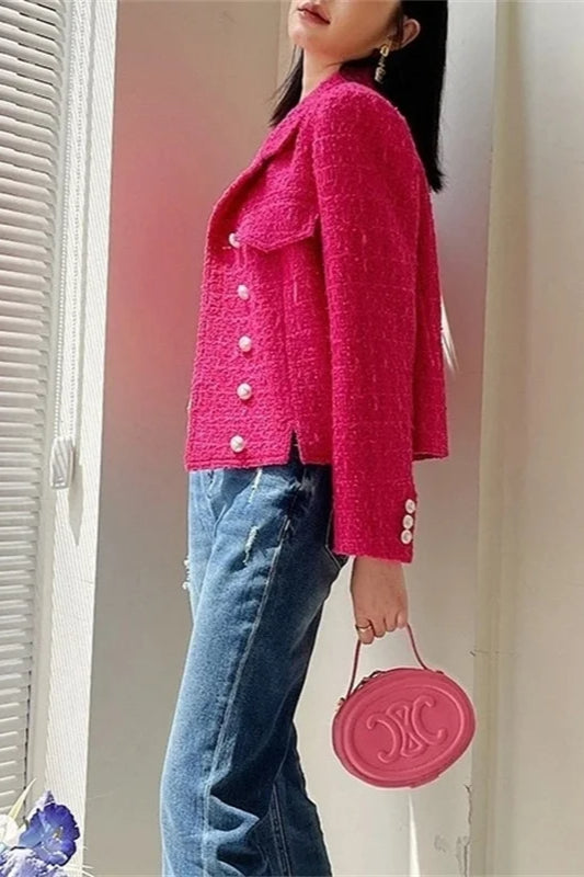 Tweed DoubleBreasted Slim Blazer