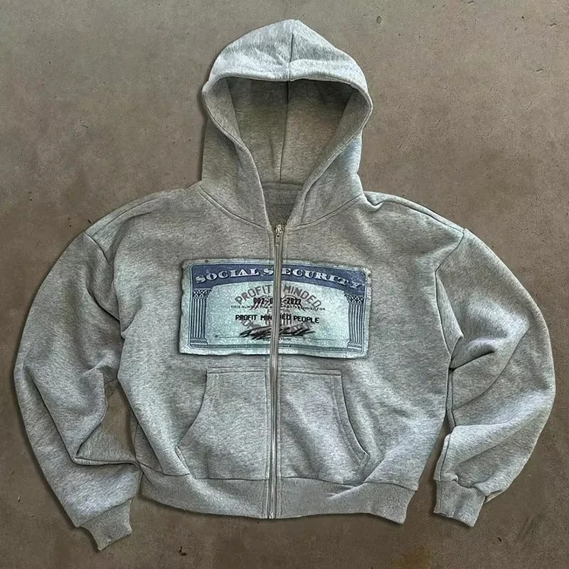 Printed ZipUp Street Hoodie