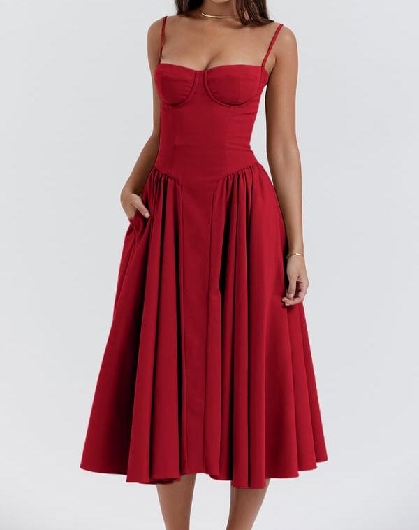 Carolyn Sleeveless Corset Midi Dress