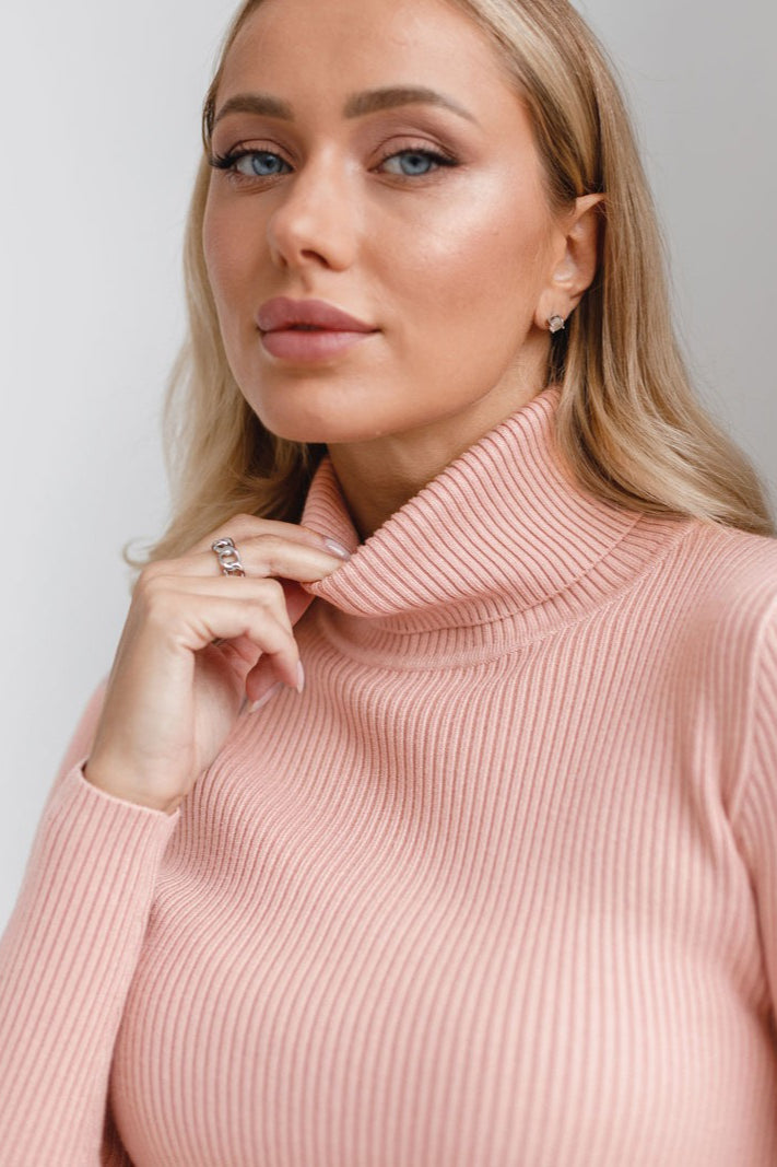 High Neck Pullover Slouchy Knit Sweater