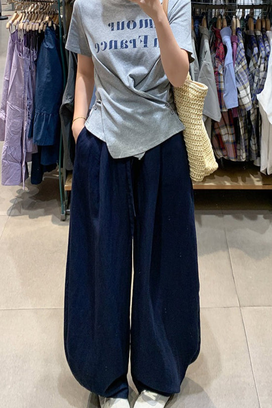 Tencel Linen Relaxed Wide Leg Pants