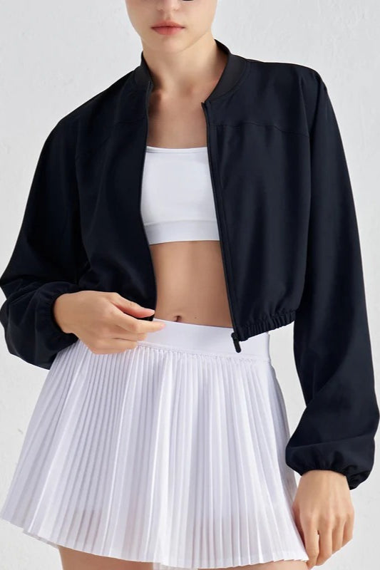 Cropped ZipUp Athletic Jacket
