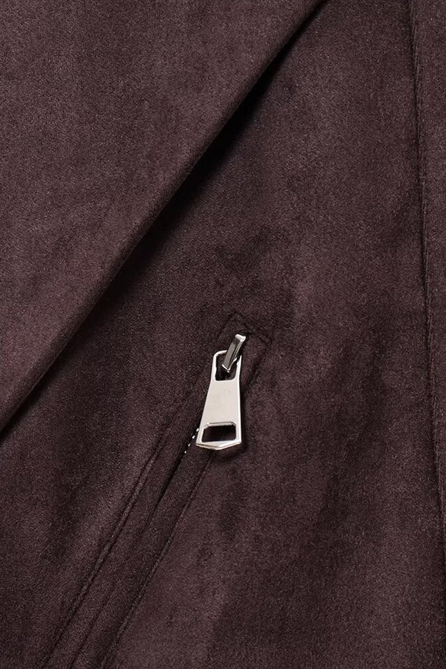 Suede Biker Belted Coat