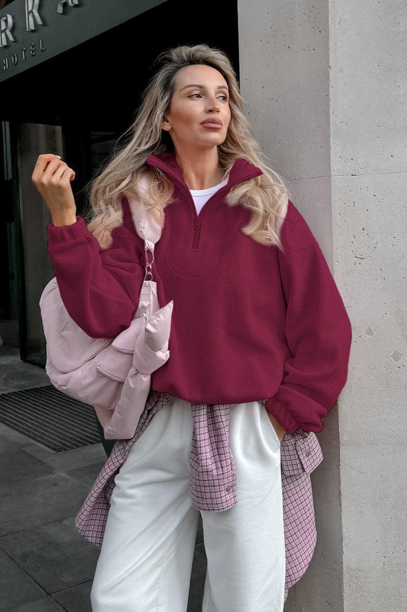 Sherpa Collared Pullover Hoodie