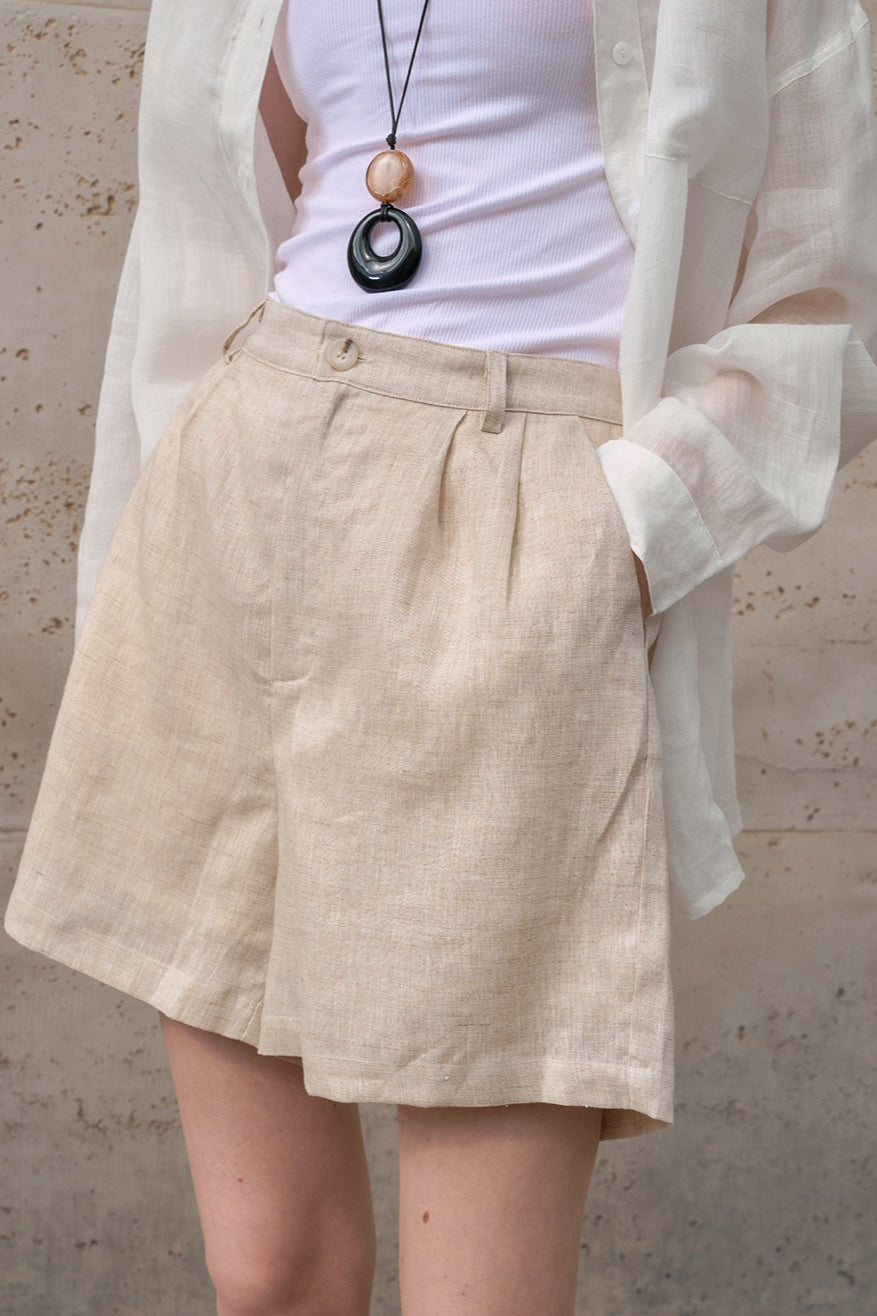 Linen High Waist Relaxed Pants