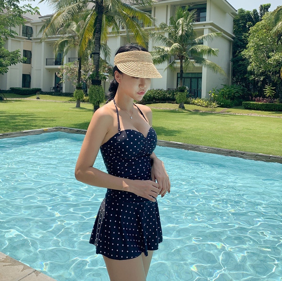 Paula Premium Swimwear Dress with Dots Wardrobe Essential