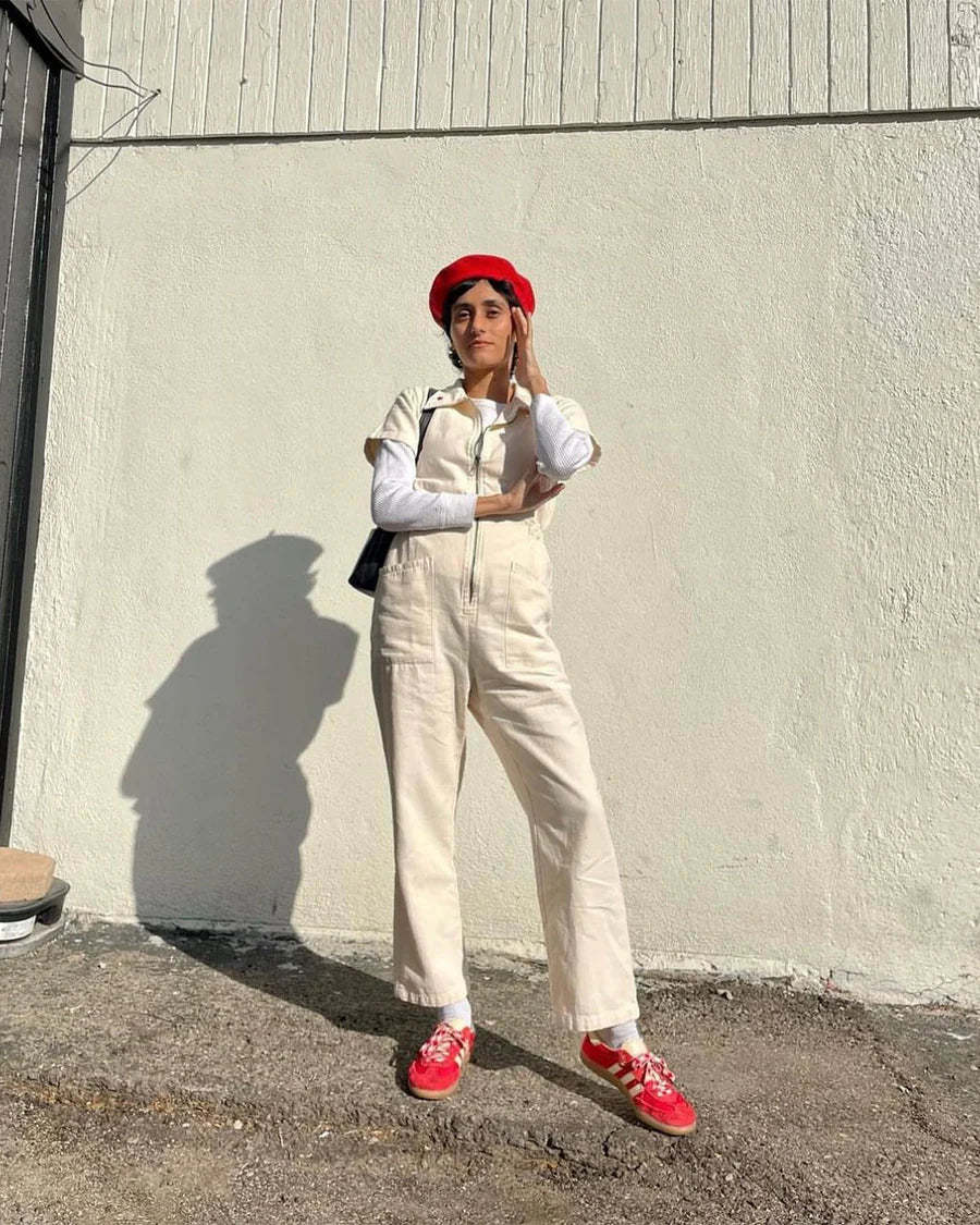Summer solid color casual fashion zipper jumpsuit