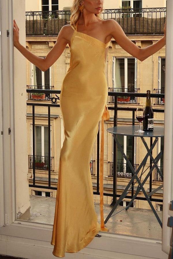 Satin One Shoulder Bodycon Dress 5