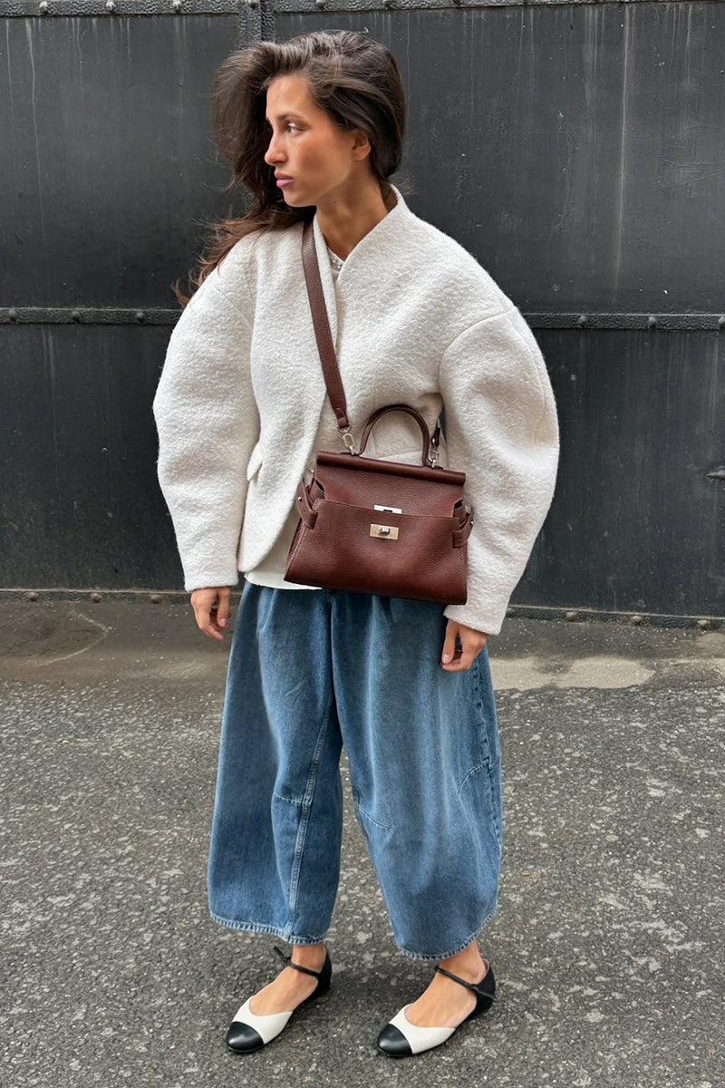 Single Breasted VNeck Sherpa Coat