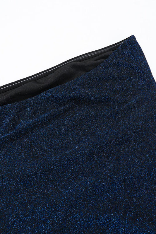 Blue Strapless Sash Waist Sequin Mini Dress 9
