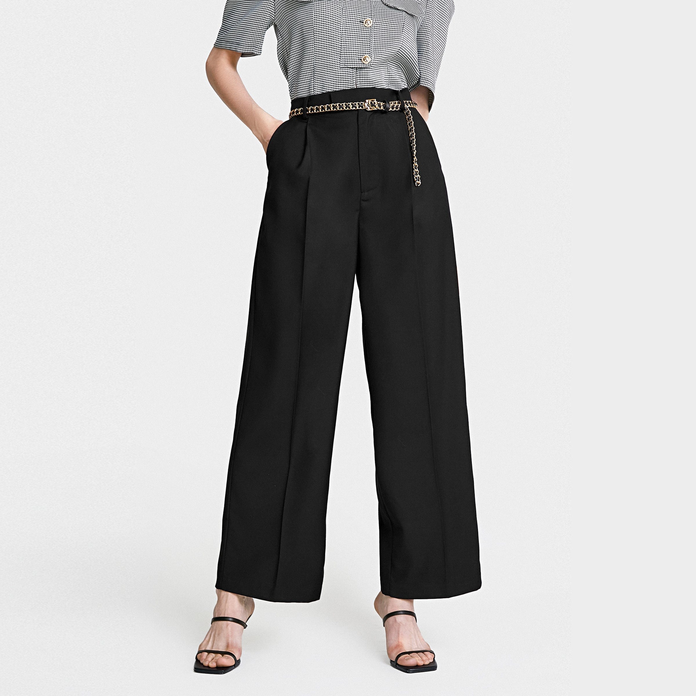 Business Essential Black Wide Slacks