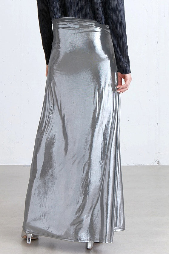 Silver Satin Reflective Skirt