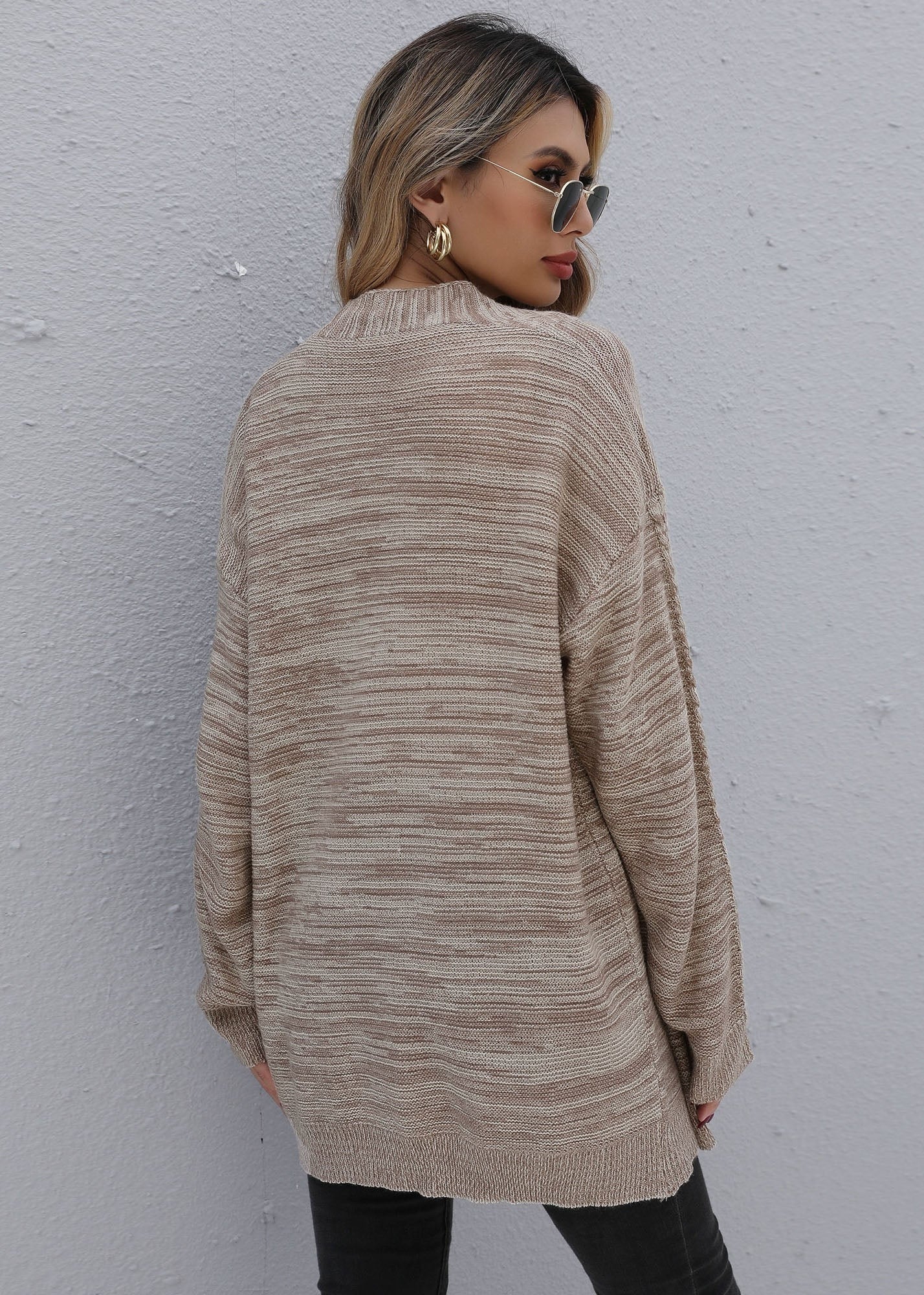 Solid Color Knitted Cardigan Sweater
