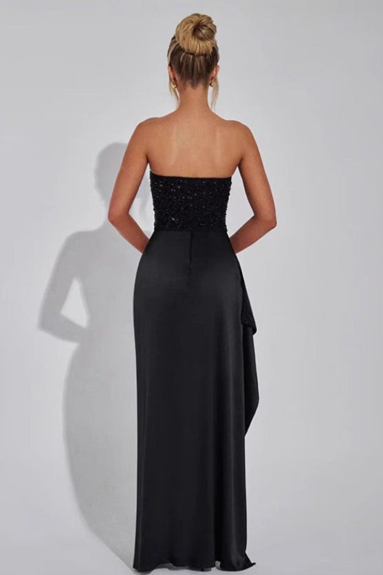 Sequin Strapless High Slit Maxi Dress 10