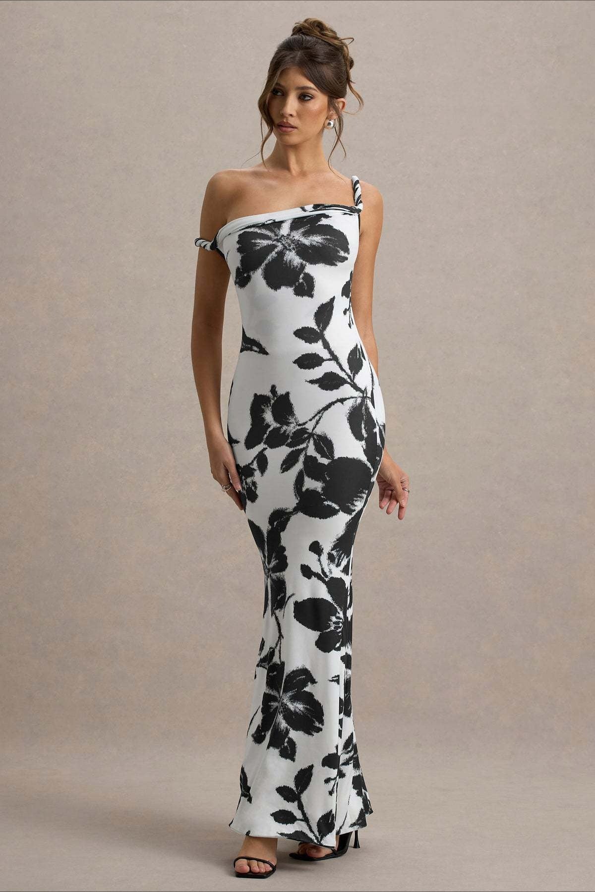 Print OneShoulder Bodycon Party Dress