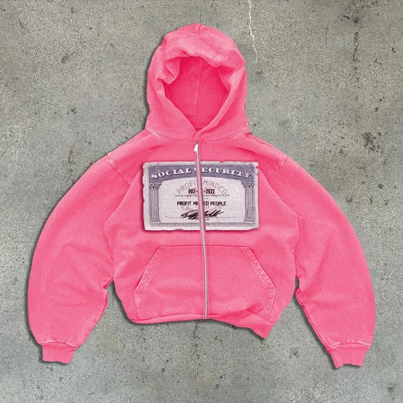 Printed ZipUp Street Hoodie